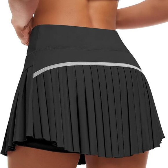 JoyGirl Womens Pleated Tennis Skirt with Shorts High Waisted Golf Skort Mini Ski - Picture 2 of 4